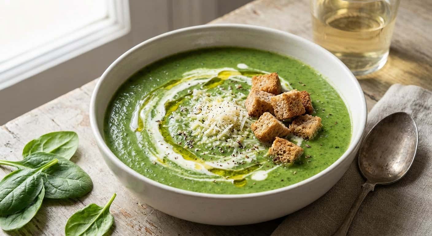 Crema Lenta de Espinacas con Vino Blanco