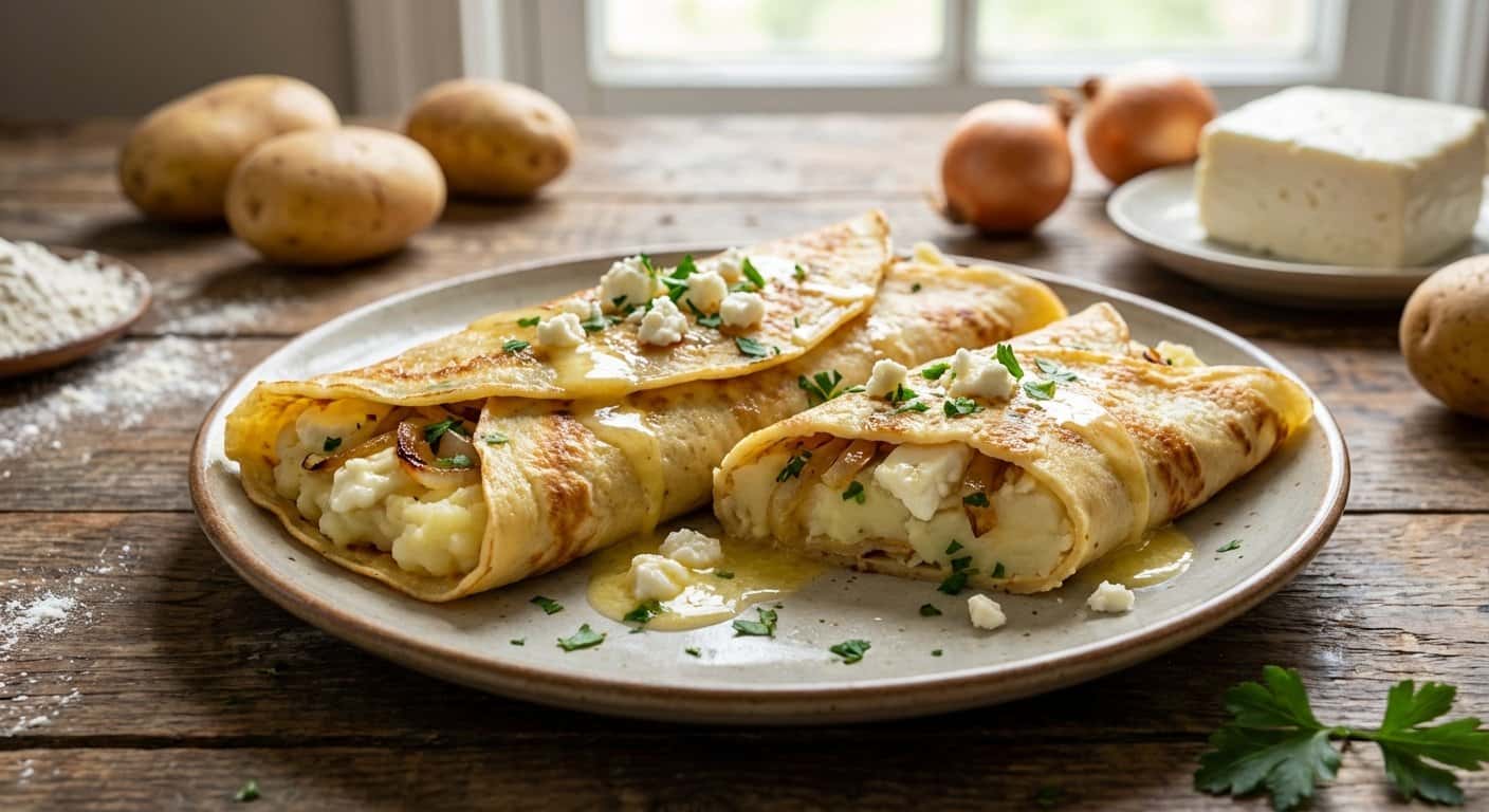 Crepes Salados con Patata y Queso Fresco