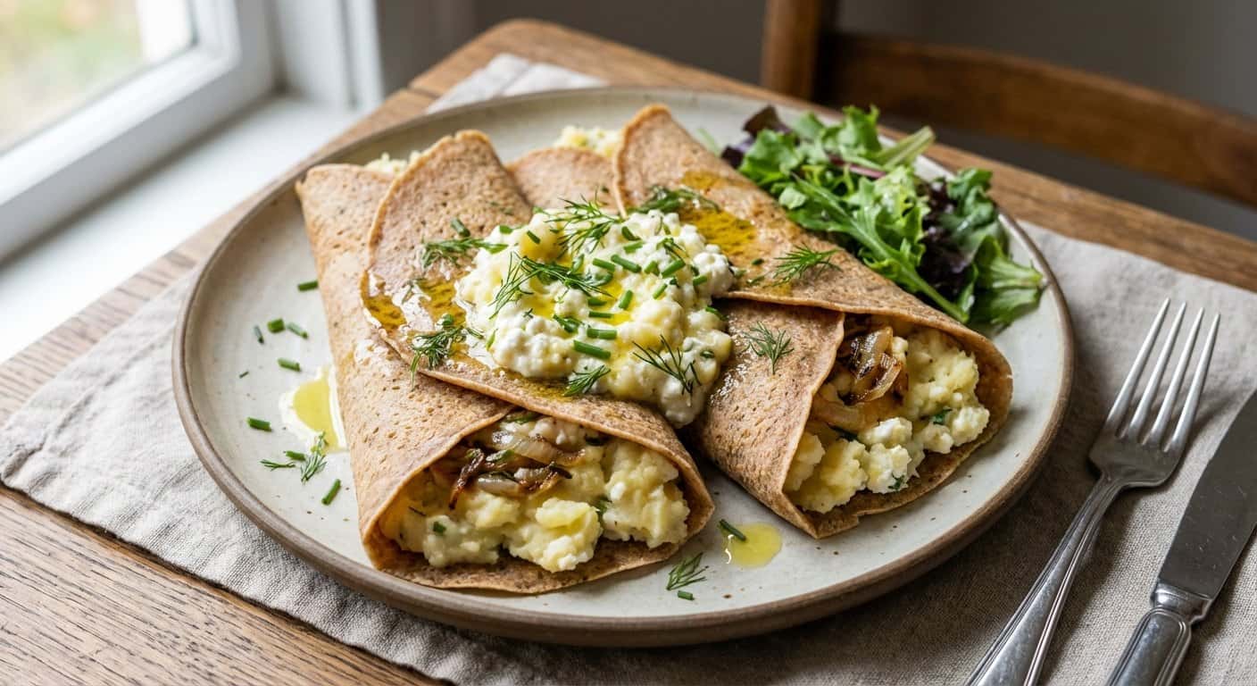 Crepes Salados con Patata y Requesón