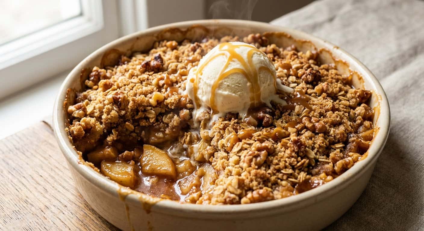 Crumble de manzana con nuez