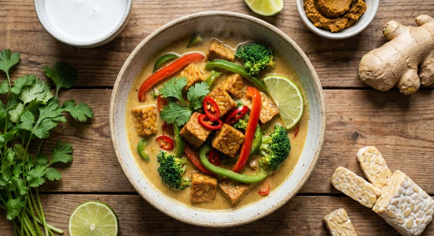 Curry de Tempeh con Leche de Coco