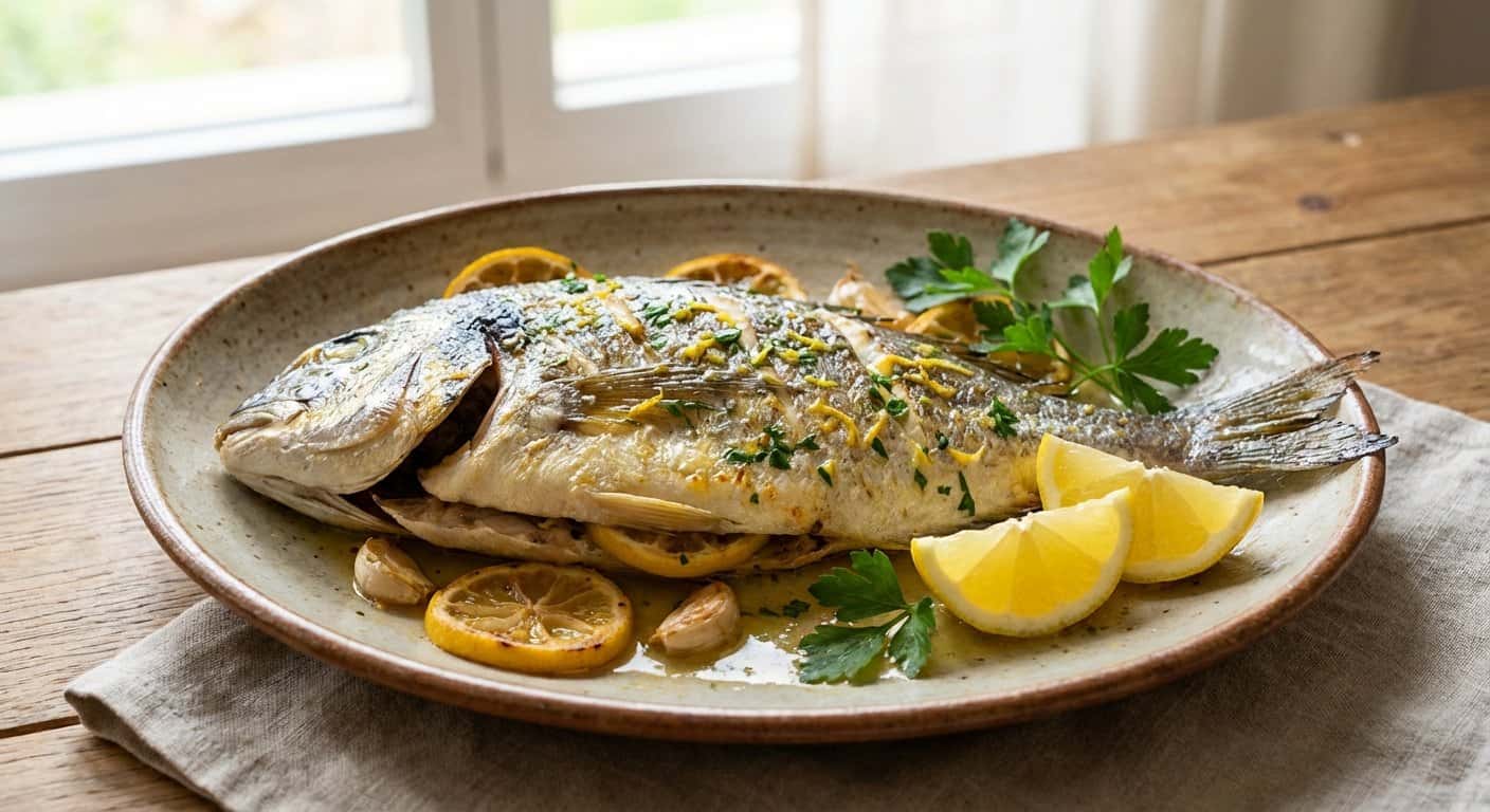 Dorada a la marinera con salsa ligera