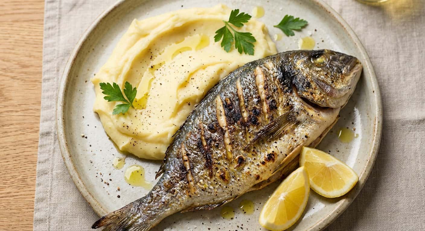 Dorada a la Parrilla con Puré de Patata