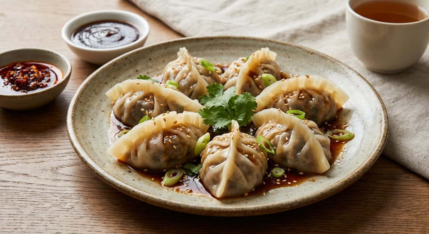 Dumplings Cantoneses de Pato con Salsa Hoisin