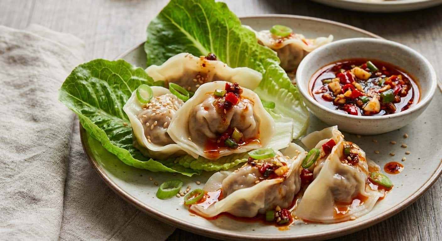 Dumplings Taiwaneses de Pato con Salsa de Chili