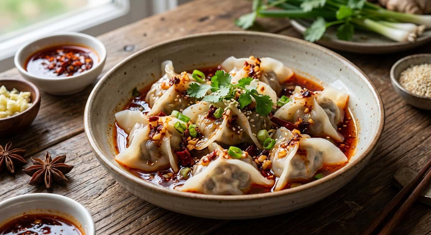 Dumplings Yunnan de Pato con Salsa de Chili