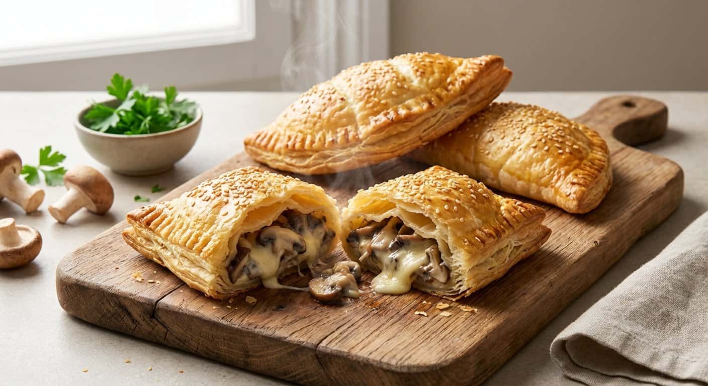 Empanadas de Setas y Queso con Masa Hojaldrada