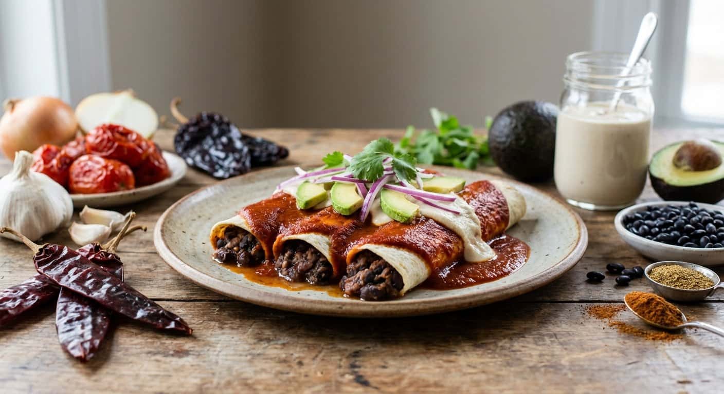 Enchiladas Veganas de Frijol