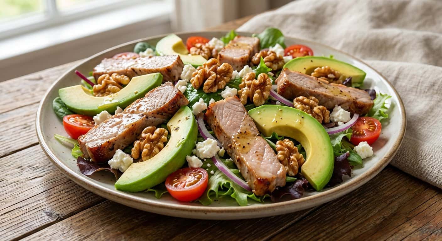 Ensalada de Cerdo con Aguacate y Nueces