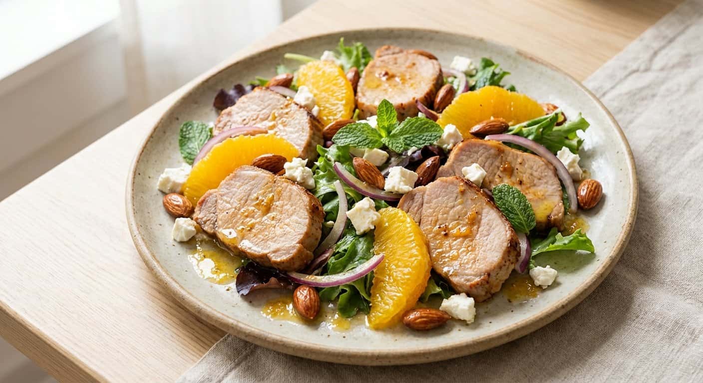 Ensalada de Cerdo con Naranja y Almendras