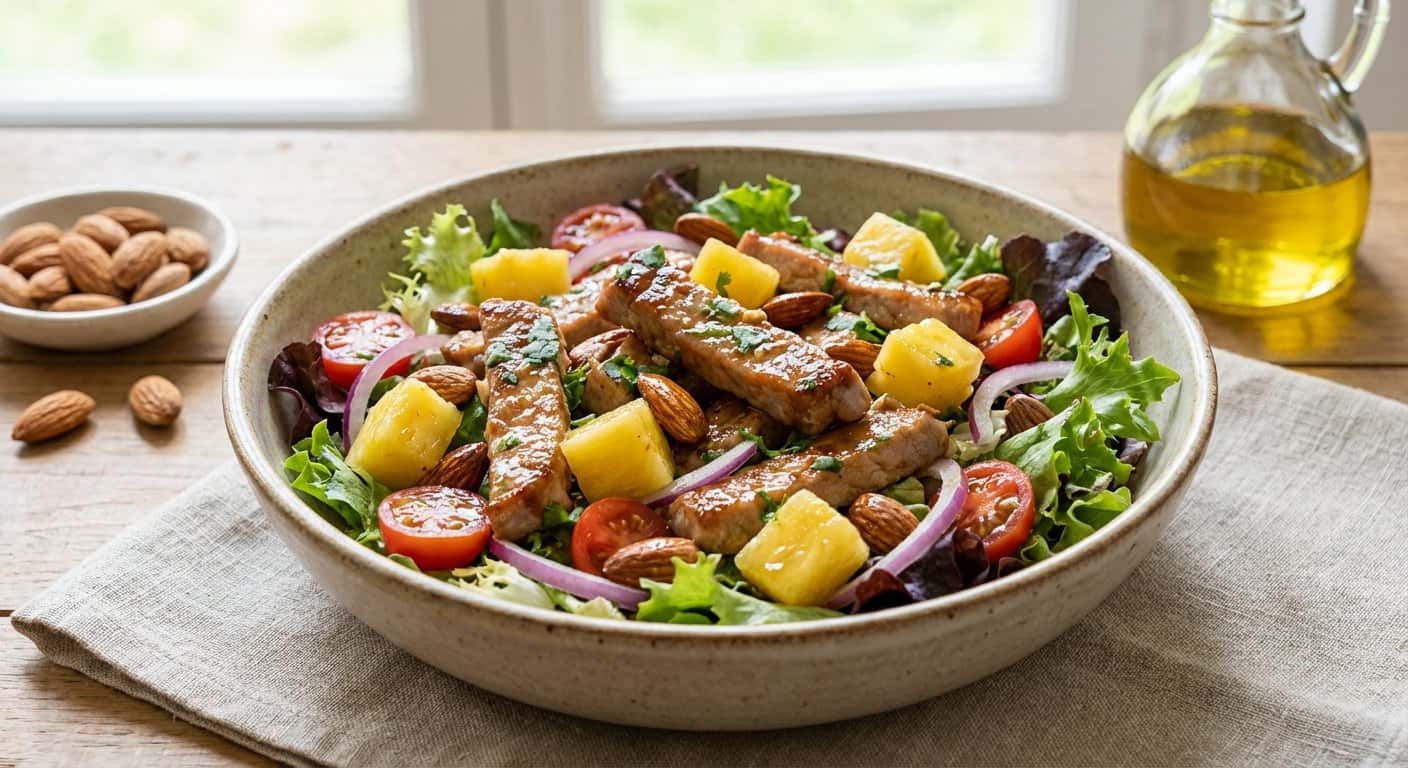 Ensalada de Cerdo con Piña y Almendras