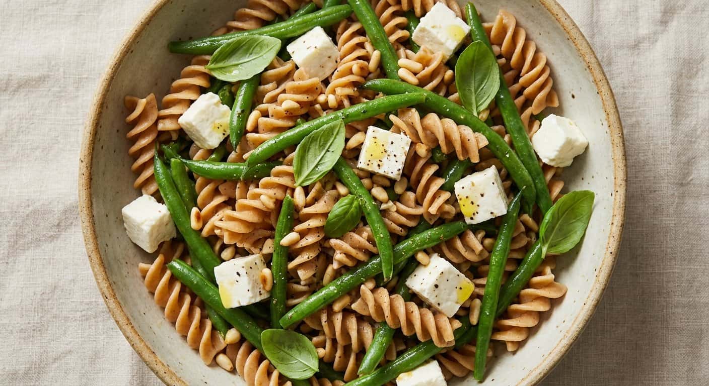 Ensalada de Pasta Integral con Judías Verdes y Queso Fresco
