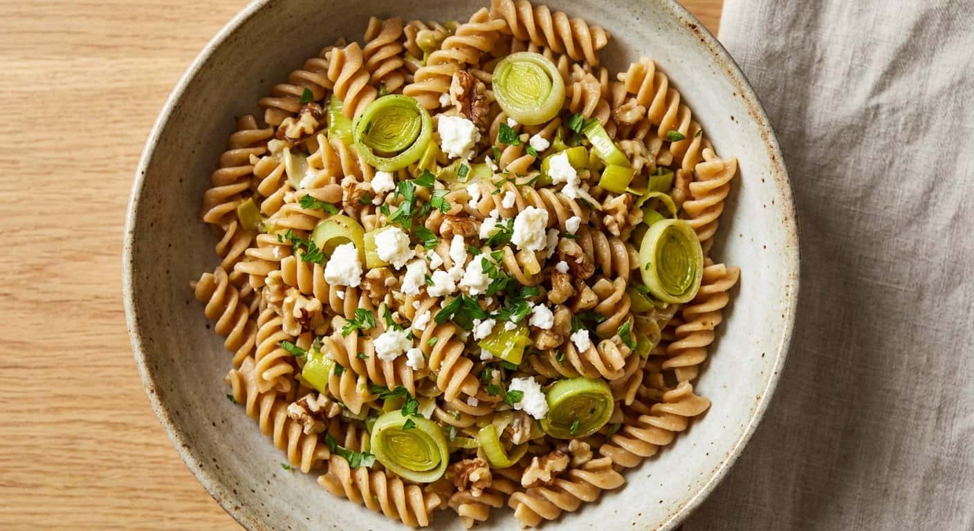 Ensalada de Pasta Integral con Puerro y Nueces