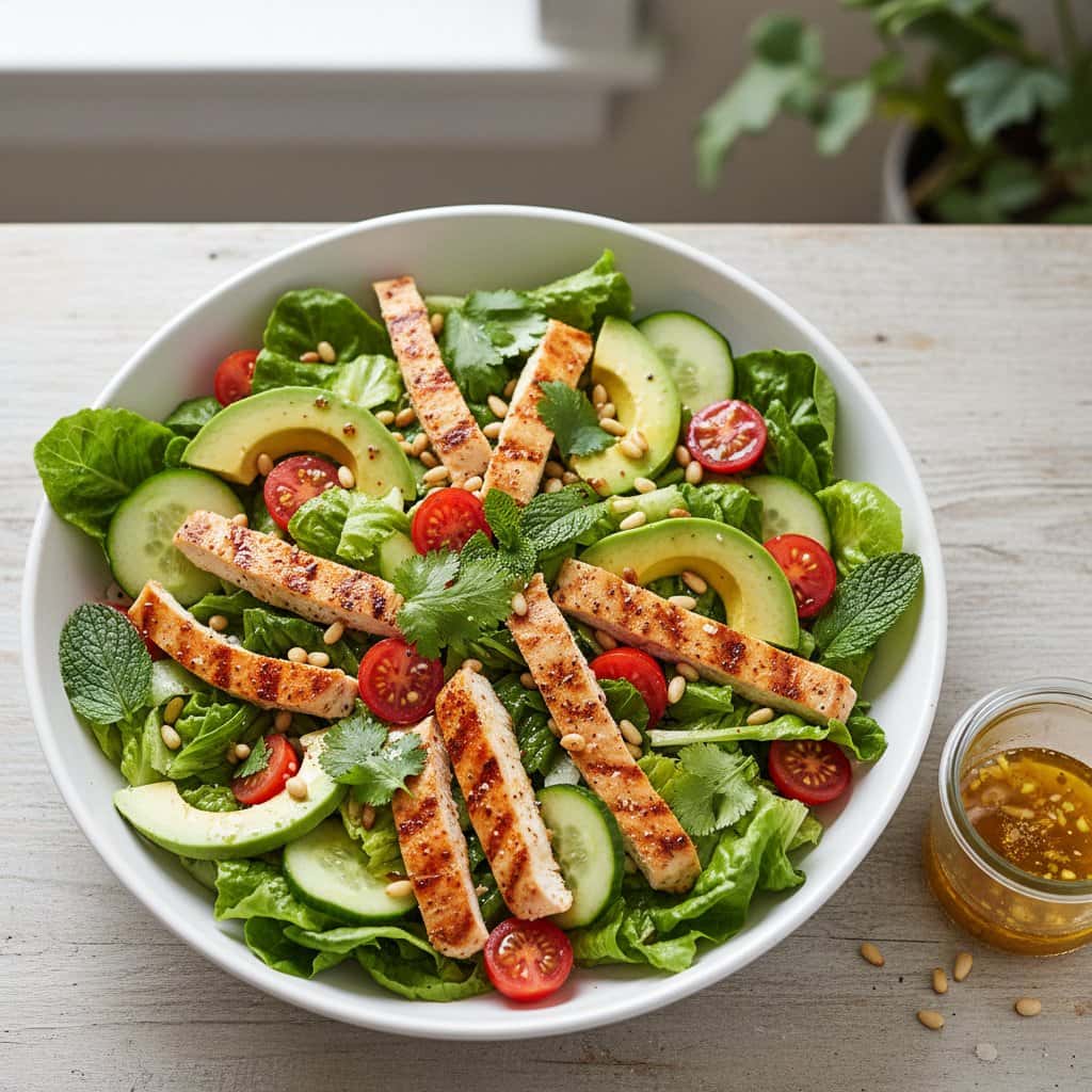 Ensalada de Pollo con Aguacate y Hierbas Frescas