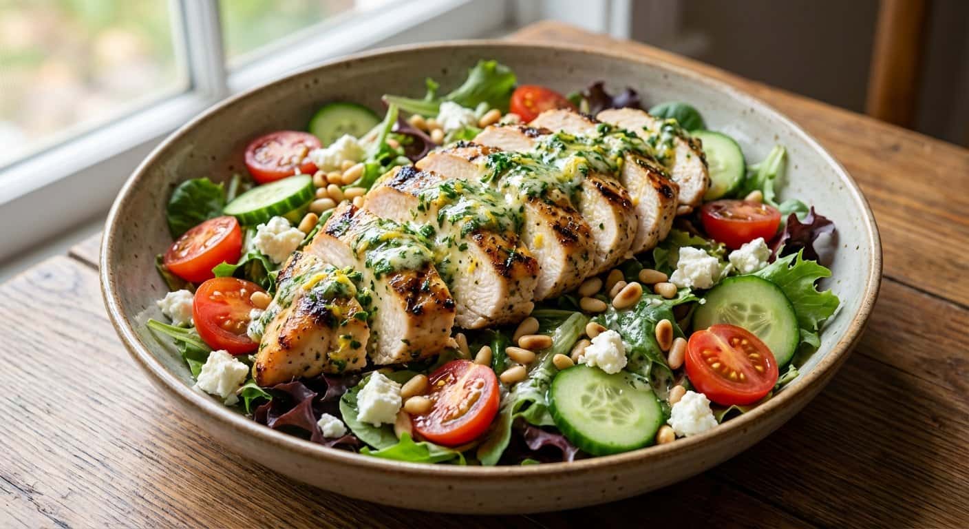 Ensalada de Pollo con Mantequilla de Hierbas y Proteínas