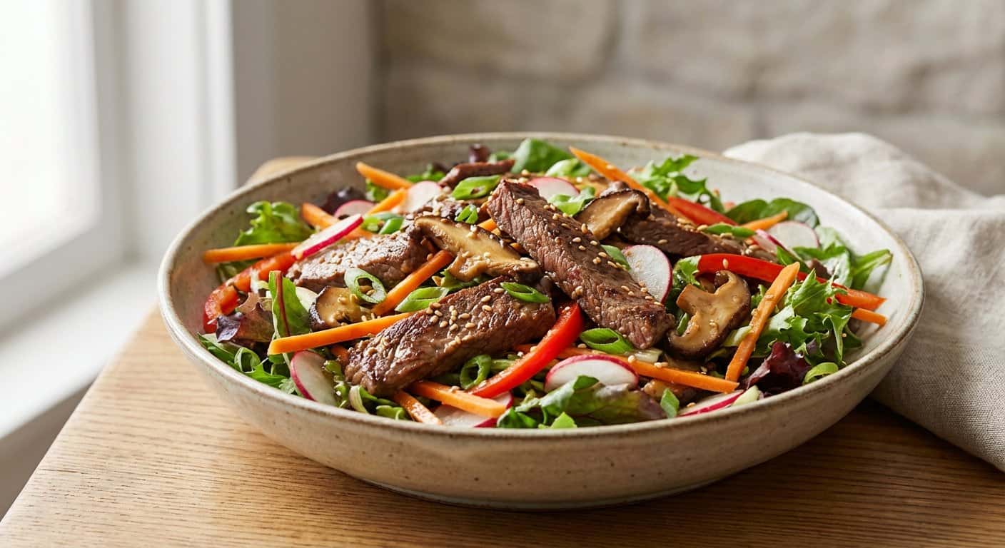 Ensalada de Ternera al Asiática con Setas