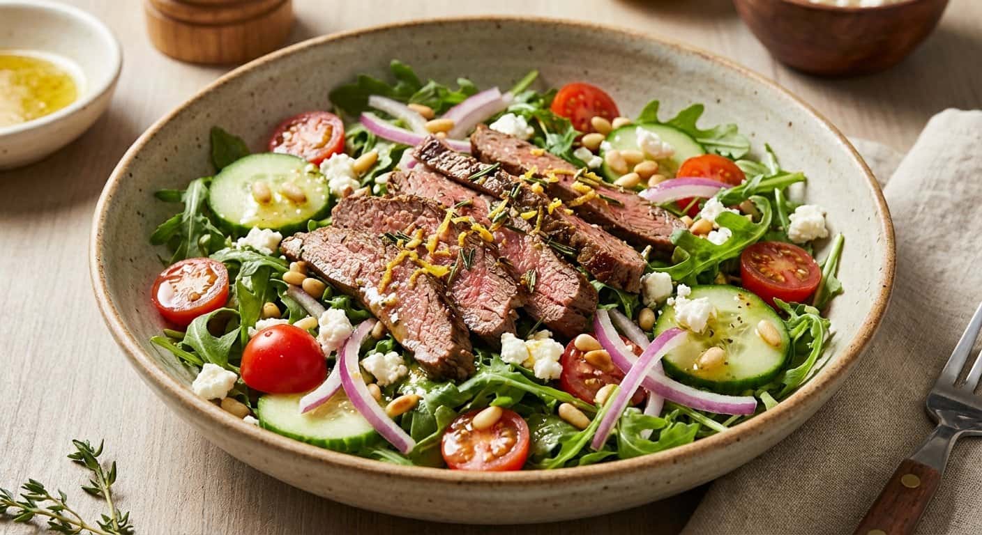 Ensalada de Ternera al Limón con Rúcula