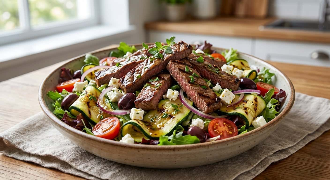 Ensalada de Ternera al Mediterránea con Calabacín