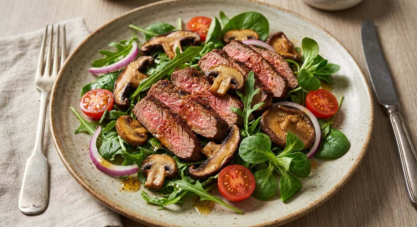 Ensalada de Ternera con Especias y Setas