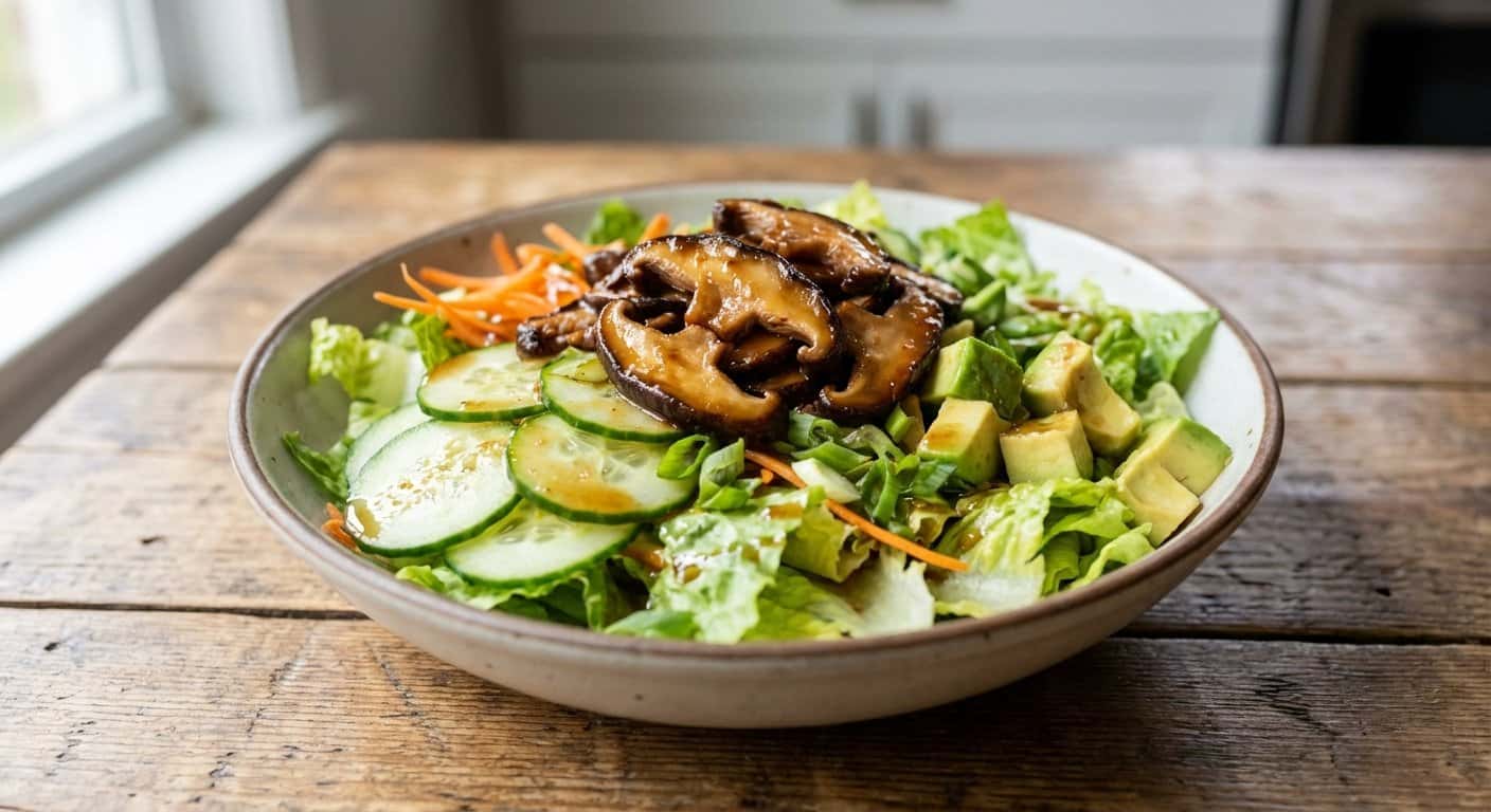 Ensalada Japonesa de Shiitake con Salsa Teriyaki