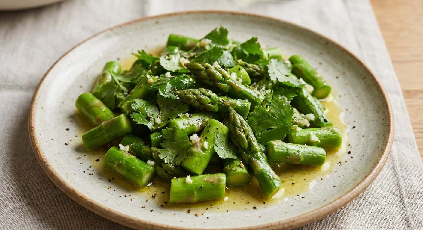 Ensalada Rápida de Espárragos y Cilantro