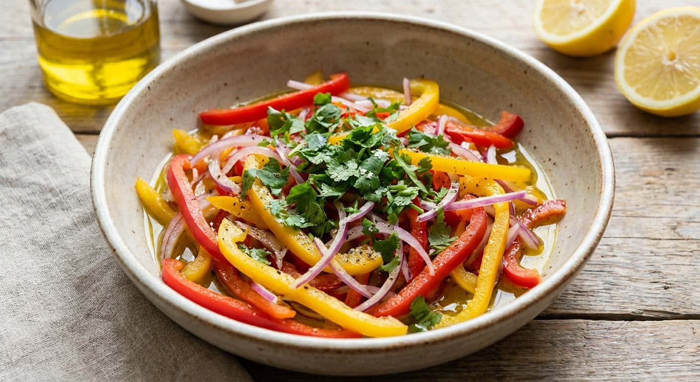 Ensalada Rápida de Pimiento y Cilantro
