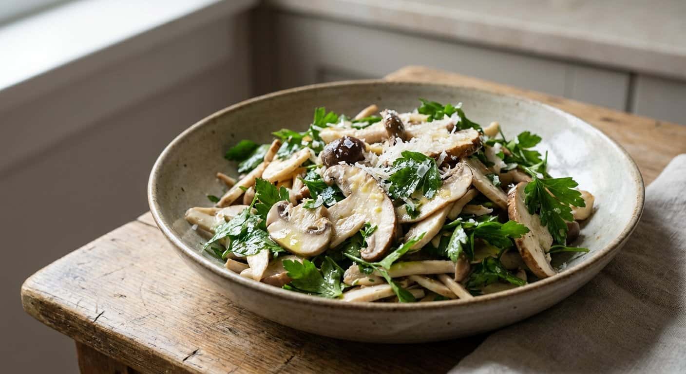Ensalada rápida de setas y perejil