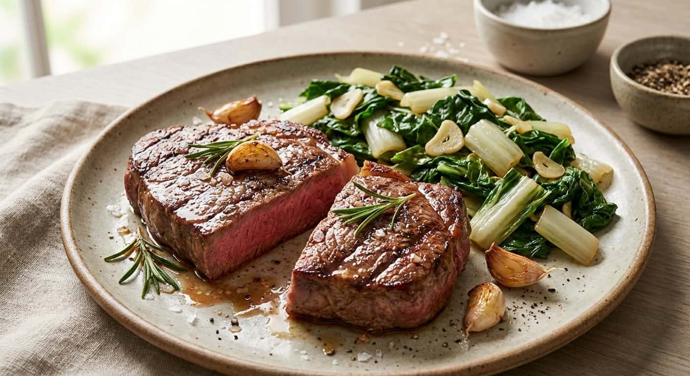 Filete de Ternera a la Plancha con Acelgas