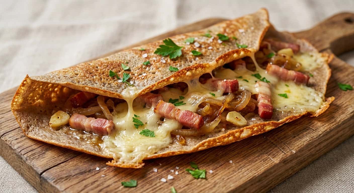 Galettes Bretonnes Alsaciano con Ajo