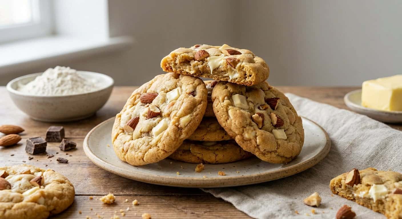 Galletas Caseras de Almendra y Chocolate Blanco