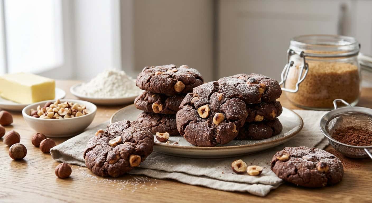 Galletas Caseras de Avellana y Cacao
