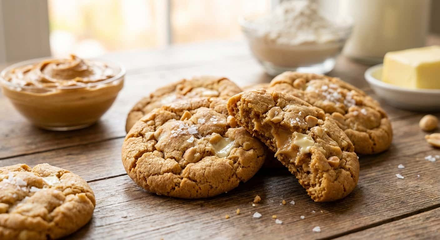 Galletas caseras de cacahuete y chocolate blanco