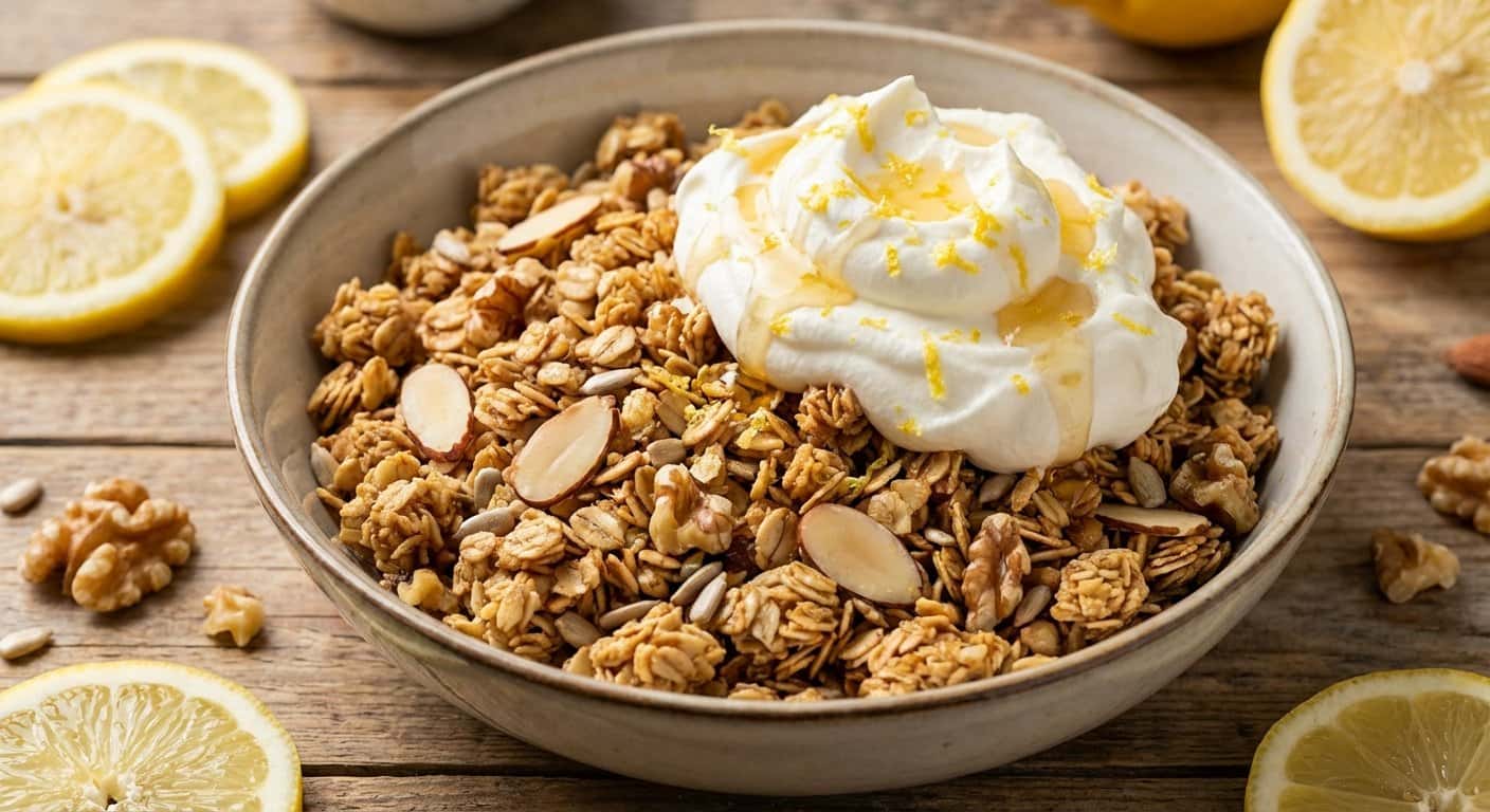 Granola Casera con Nata y Limón