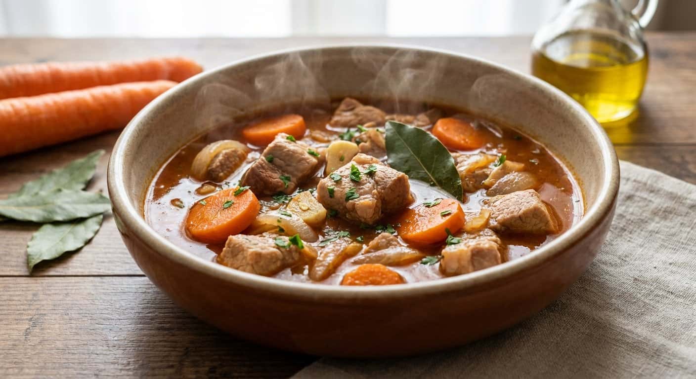 Guiso Ligero de Cerdo con Zanahoria y Laurel