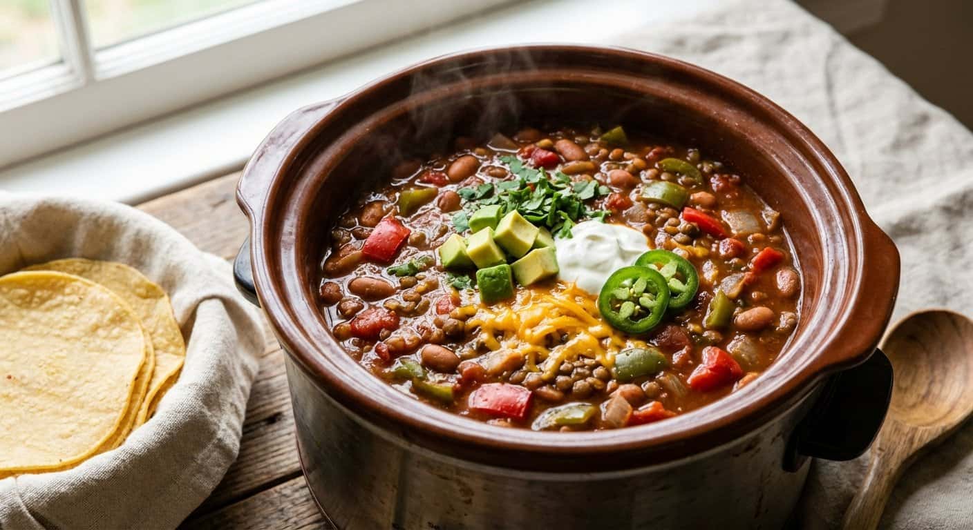 Guiso Tex-Mex de Alubias con Lentejas Pardinas en Slow Cooker