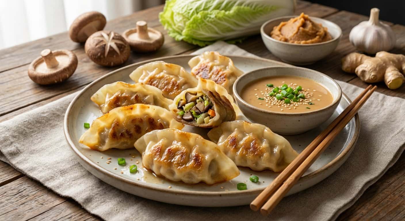 Gyoza de Setas Shiitake con Salsa de Miso