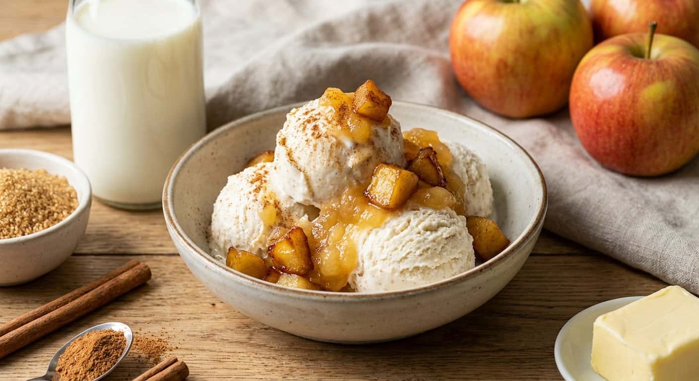 Helado casero de kéfir y manzana