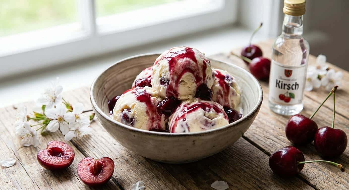 Helado Casero de Nata y Cereza