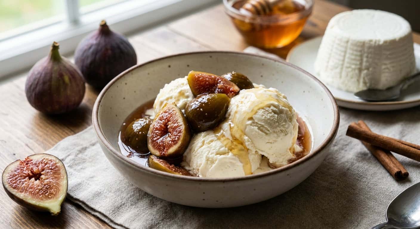 Helado Casero de Requesón e Higo