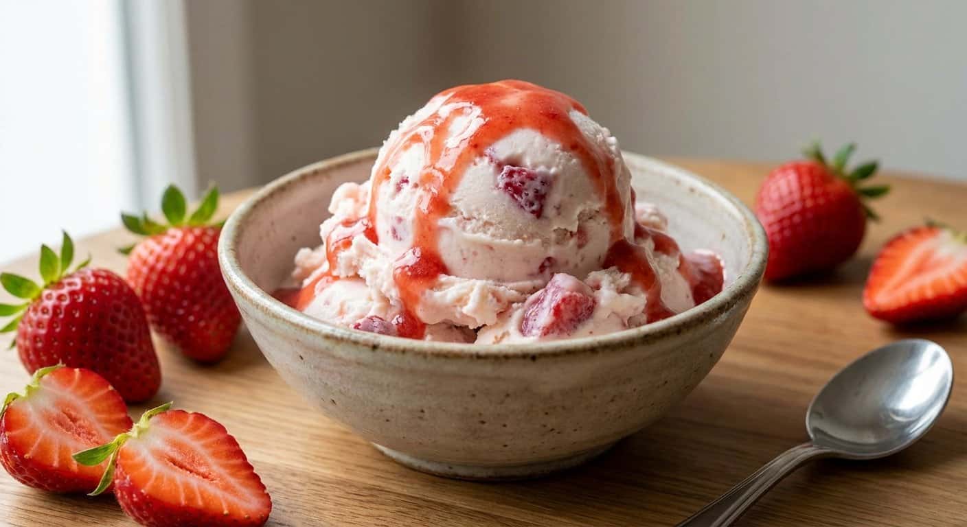 Helado de Fresa Casero