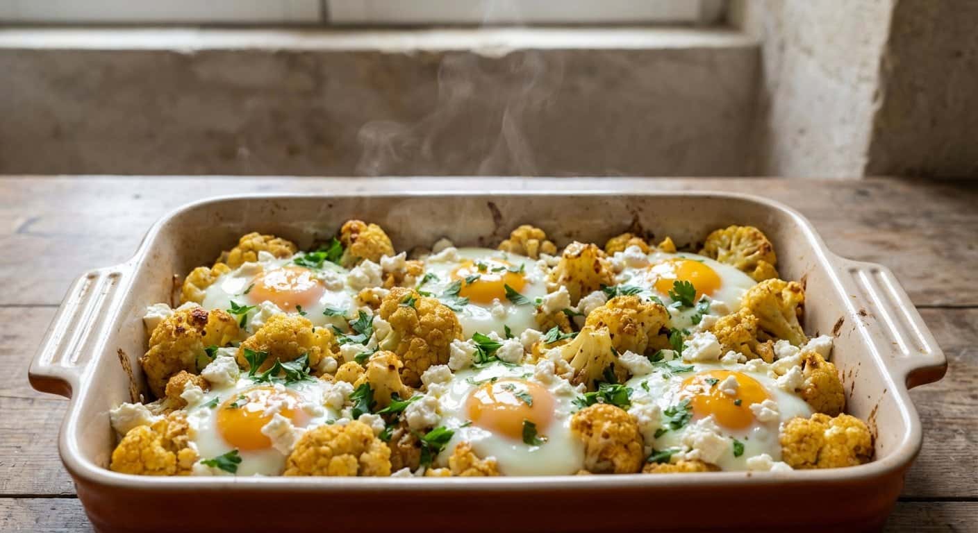 Huevos al Horno con Coliflor