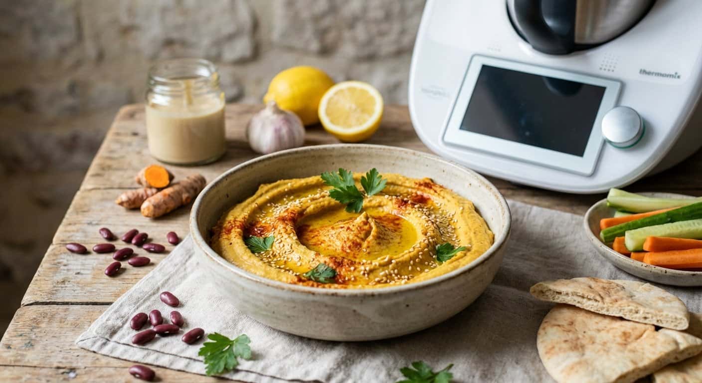 Hummus de Alubias Rojas con Cúrcuma en Thermomix