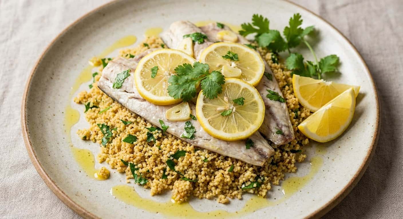 Jurel al Vapor con Couscous