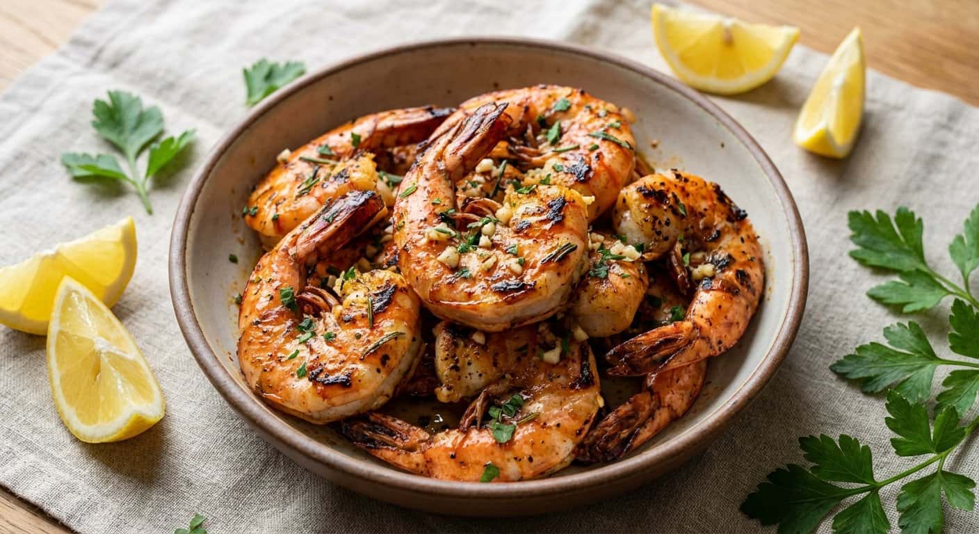 Langostinos al Ajillo a la Barbacoa