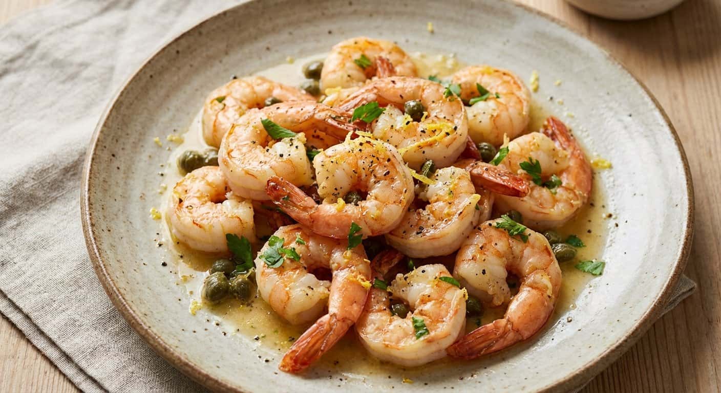 Langostinos con Limón y Alcaparras