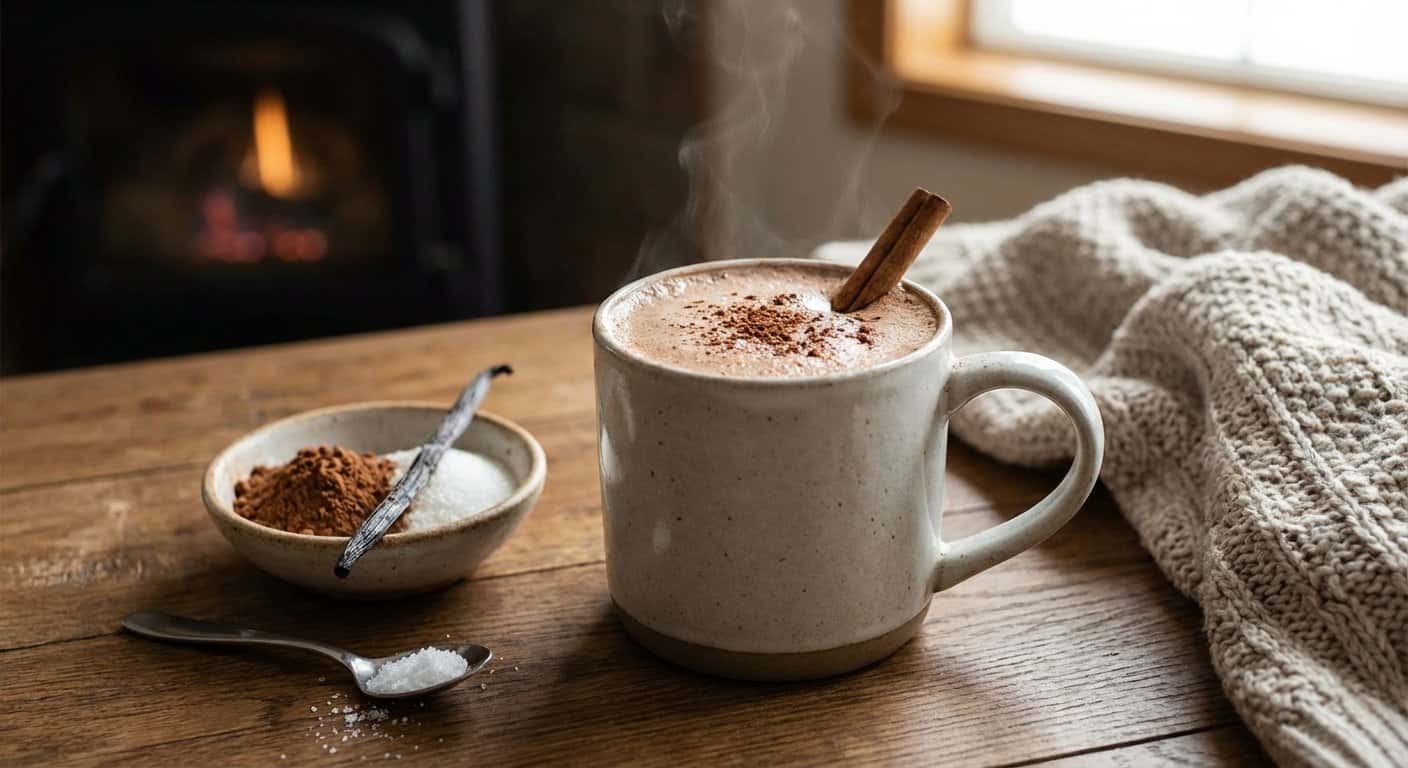 Leche Caliente Aromatizada con Cacao