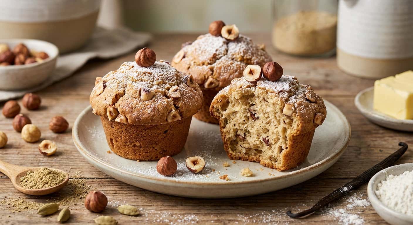 Magdalenas de Cardamomo y Avellana