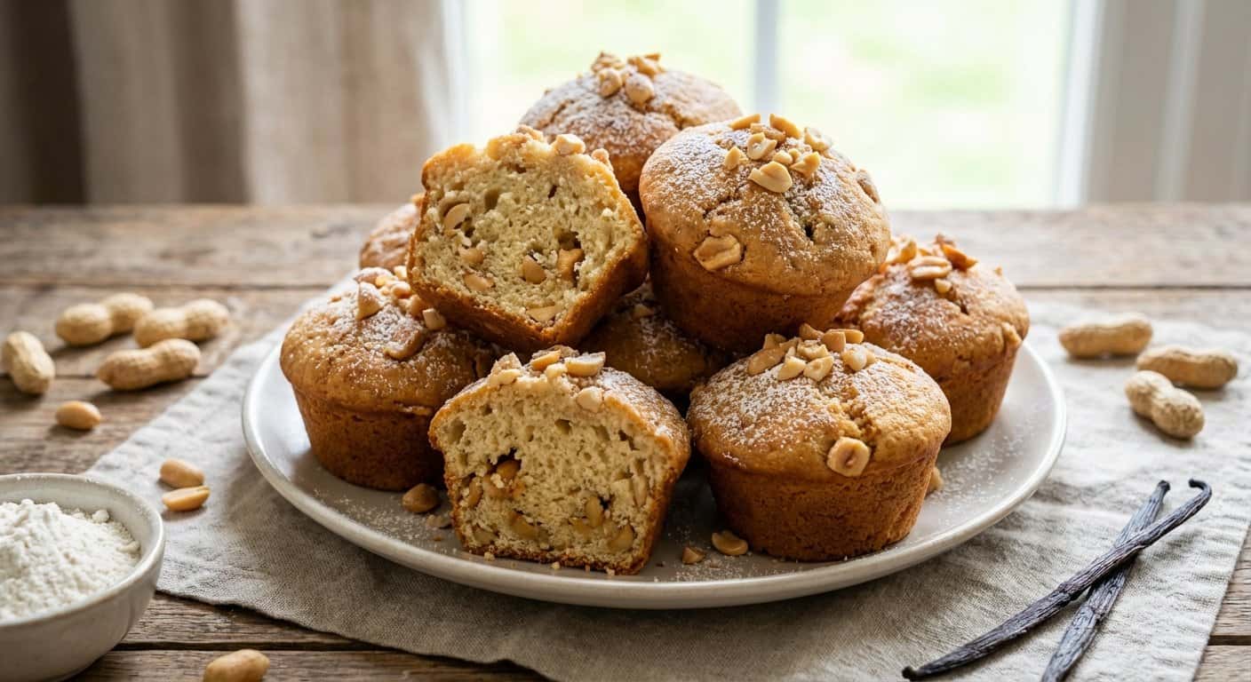 Magdalenas de Vainilla y Cacahuete