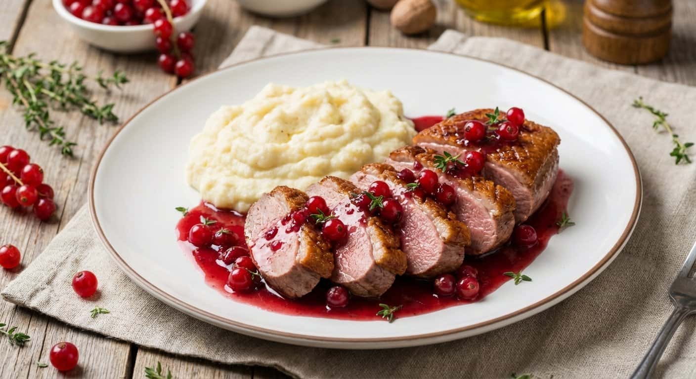 Magret de Pato con Salsa de Grosellas Keto