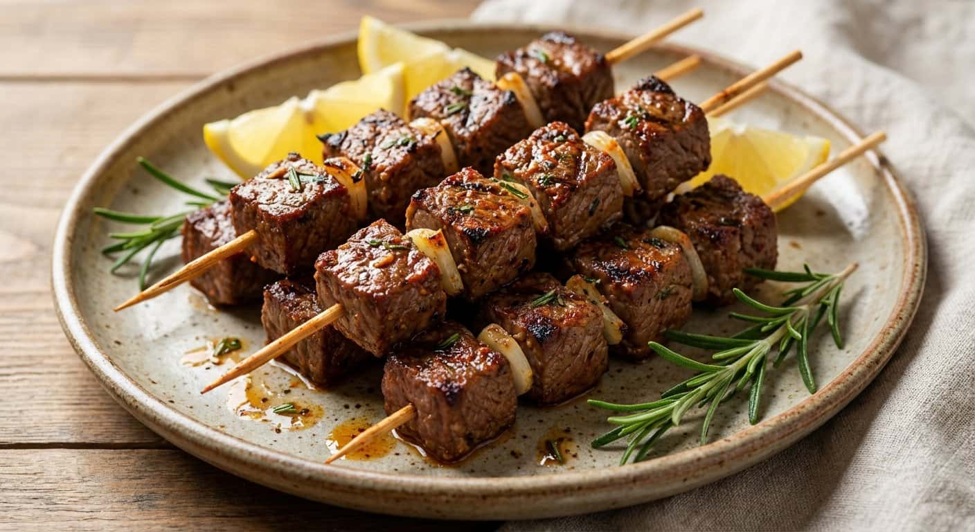 Mini pinchos de ternera con especias